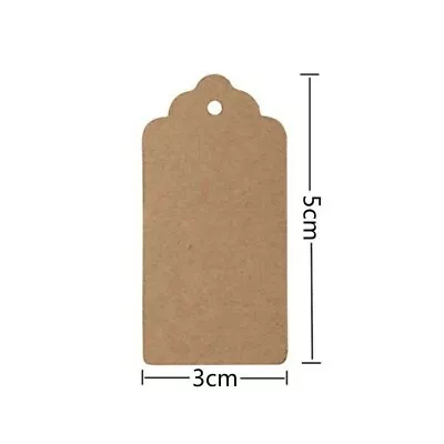 Brown Kraft Paper Gift Tags Wedding Scallop Label Luggage + Strings DIY Craft • £4.33