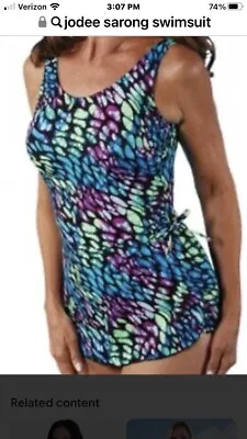 Jodee Mastectomy Swim Suit #2064 One Piece Sarong Size 20W Plus. • $40