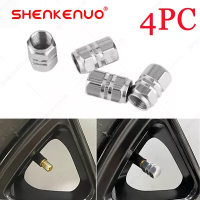4PC Silver Aluminum Tire/Rim Valve Stem/Wheel Dust Cover Caps US Stock • $8.49