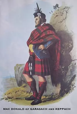 Clan MacDonald Of Garagach Keppach - CUSTOM MATTED - Scottish Tartan Art Print  • $15