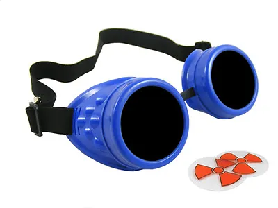 Royal Blue Cyber Goggles Steampunk Welding Goth Cosplay Cyberlox Cybergoth • $7.57