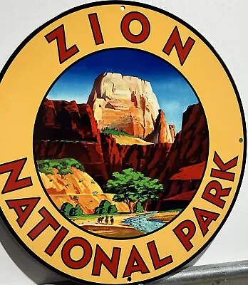 Vintage Style Zion Utah  US National Park Heavy Steel Metal Top Quality Sign • $55