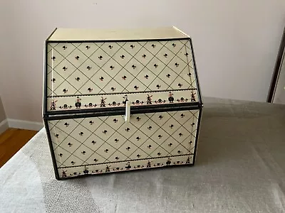 Vintage Mid Century 2 Door/tier Tin Bread Box Pie Safe Metal Painted Windmills • $80