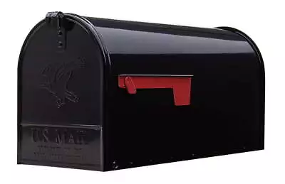  Elite Large Steel Post Mount Mailbox Black E1600BAM Free Shipping • $26.40