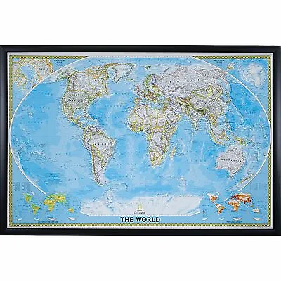 Craig Frames Classic World Push Pin Travel Map With Pins - 24 X 36 • $120.99