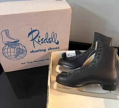 Riedell Figure Skating Ice Skates Model 121 Black Leather Vintage Size 8.5 • $79.99