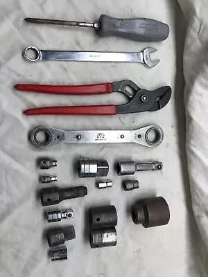 Lot  17 Piece SNAP-ON Tools-Mac Tools SocketsWrench Pliers  ¼   ⅜  & 1/2  • $60