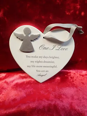 Wood Hanging Hearts | Keepsake Sentiment Gift. One I Love AngelAuntie • £1.99