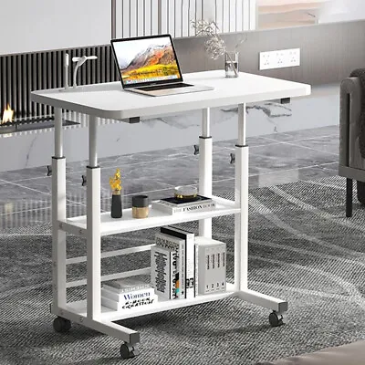 Folding Laptop Table Sofa Bed Tray Mobile Laptop Stand Notebook Lap Desk Trolley • £20.95