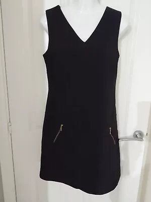 Matalan Papaya Collection Black Dress Zip Pocket Feature  Size 10 • £4.99