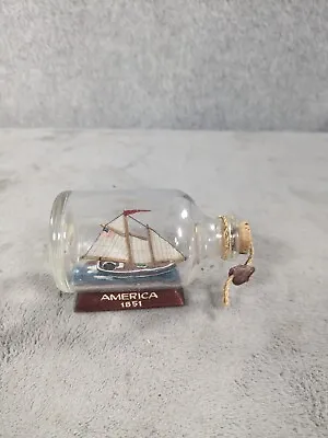 Vintage America 1851 Ship In A Glass Bottle #36 Home Décor • $18.98