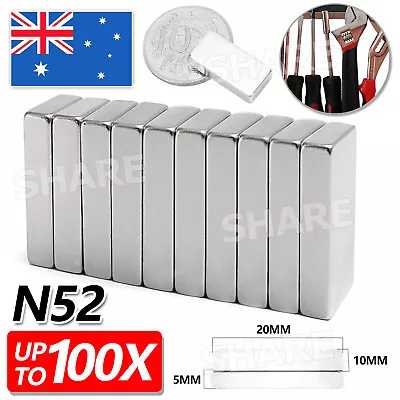 20*10*5MM N52 Super Strong Magnets Rare Earth Cuboid Neodymium Magnets Block • $7.85