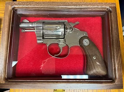 Pistol Gun Presentation Case Glass Top Wood Box For  Colt Cobra Agent Detective • $125