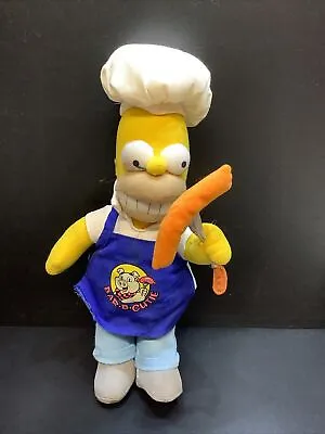 The Simpsons Plush Soft Toy Homer Large 13 Inch BBQ Cooking Chef Collectable • £14.95