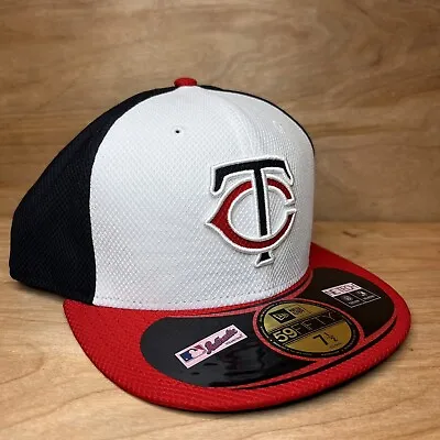 New Era 59FIFTY MLB Diamond Fitted Minnesota Twins Hat NE TECH 7 1/2 • $29.95