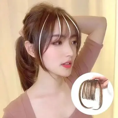 Natural Thin Fringe Bangs False Fake Hair Extension Clip In Front 9CW4 • £2.71