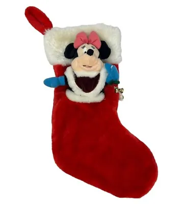 Vintage Disney Minnie Mouse Plush 3D Christmas Stocking Gemmy 17” • $18.99