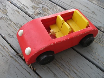 $15 • Buy Rare Vintage 10  Long RYAN'S ROOM Wood Wooden Toy Convertible Car Melissa & Doug