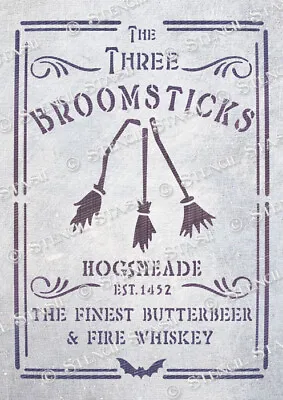 Hogwarts Three Broomsticks STENCIL 2 Styles HTB Harry Potter SUPERIOR 250 MYLAR • £5