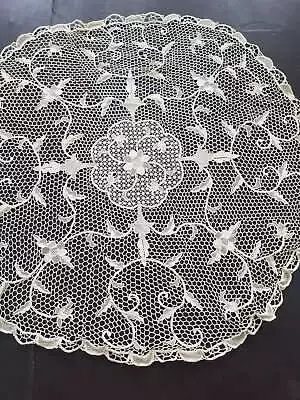 Vintage Point De Venise Needle Lace Banquet Tablecloth 126x115cm • $124.51