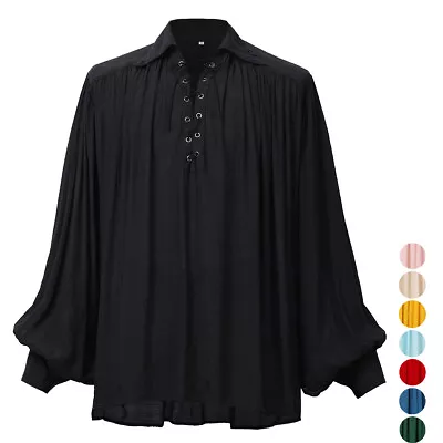 Renaissance Medieval  Shirt Poet Pirate Vampire Colonial Cotton Linen Shirt • $25.99