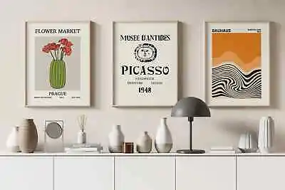 Set Of 3 Picasso Bauhaus Retro Vintage Poster Vintage Art Poster Print • $148.05