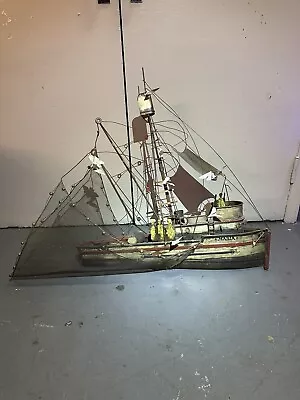 Vintage Chic Mid-century CURTIS JERE Maria Fishing Boat Wall Sculpture Signed. • $250