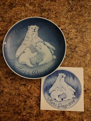 Vintage B&G Copenhagen Porcelain Denmark Plate Mother's Mors Day 1974 Polar Bear • $7.95