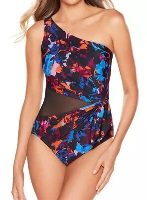 Miraclesuit Solstice Gem One-Piece Swimsuit - Size 14 - One Shoulder • $91.15