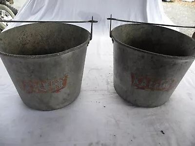 2 Galvanised Steel Ash Buckets • £12