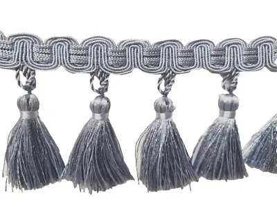 Tassel Fringe Braid & Tassel Trimming Jones Impress Blue Trim 12.5m Curtain Edge • £44.49