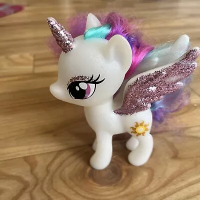 My Little Pony G4 Reboot PRINCESS Celestia Pegasus Unicorn MLP Glitter Wings • £8.20
