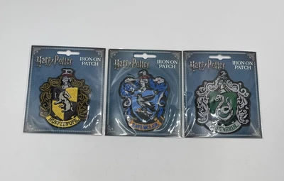 $18 • Buy (3) Harry Potter Embroidered Iron On Patches, Hufflepuff, Ravenclaw & Slytherin 