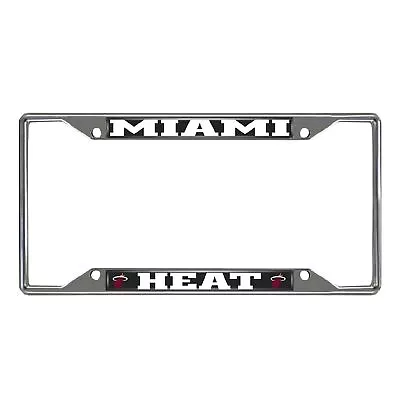 FANMATS 14862 Miami Heat Chrome Metal License Plate Frame Team Colors 6.25in X • $16.94