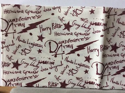 Fabric Fat Quarter * Harry Potter * Cream Maroon Words * 100% Cotton * • £6.71