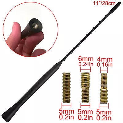 11” Car Roof Mount Antenna Mast Rod Flexible Threaded M4 M5 M6 Screws Signal • £6.49