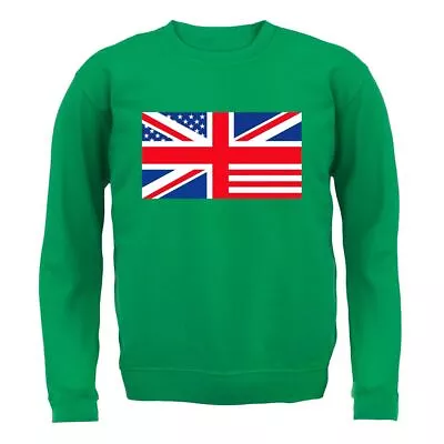 Union Jack US Flag - Adult Hoodie / Sweater - USA UK United Kingdom America • £21.95