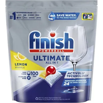 $45.90 • Buy Finish Ultimate All In One Lemon Lemon Dishwasher Tablets 100 Pack