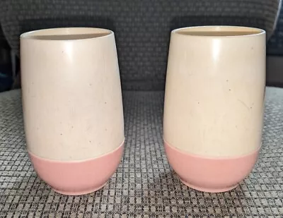  VTG Vacron Bopp-Decker Tumbler Vacuum Plastic Insulated Pink/Cream/ Set Of 2 • $13.49