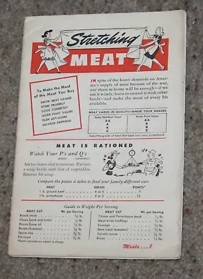 Vintage General Mills 1940s Stretching Meat Ration Recipe Booklet Advertising • $14.94