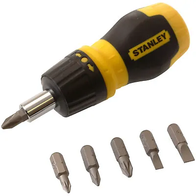 Stanley 0-66-358 Multibit Stubby Screwdriver With Bits • £8.44