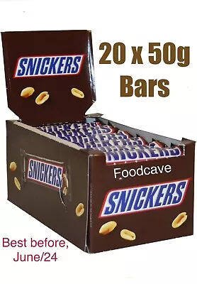 SNICKERS CHOCOLATE BARS 🍫20 X 50g  BARS 🍫Best Before 09/06/24 • £9.99