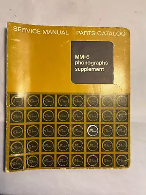 Service Manual Mm-6 Phonographs Supplement Rowe • $39.99