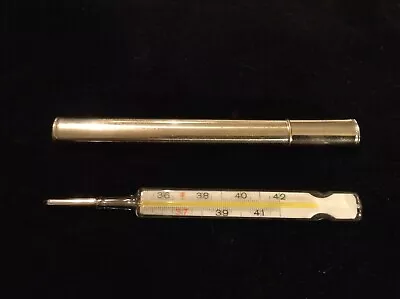 Vintage Pocket Medical Fever Thermometer Celsius W/ Case 35-42 Degrees • $29.99