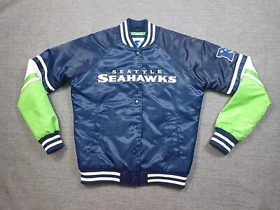 Starter Seattle Seahawks Satin Snap Jacket Youth Small Blue Green White • $48.74