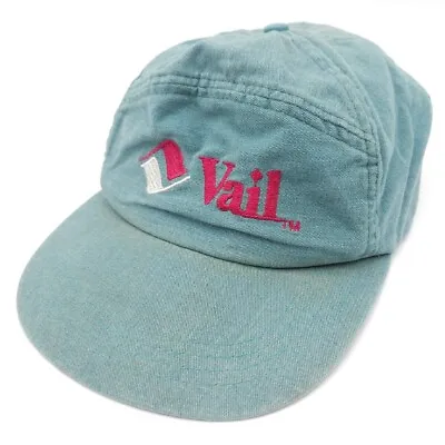 $16.99 • Buy Vintage Vail Colorado Ski Snapback Hat Ball Cap Blue Green 6 Panel Adjustable
