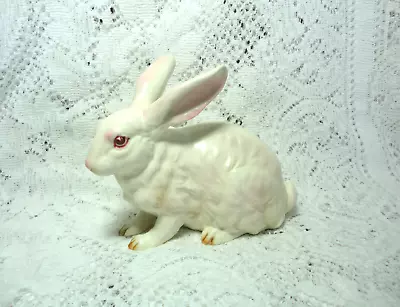 Vintage Lefton Bunny Rabbit~4.25  Tall X 5-1/2  Long - Has Orig. Label • $9.95