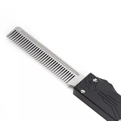 Stainless Steel Spring Comb Hair Beard Folding Pocket Comb Hairdressing JFF • $32.17