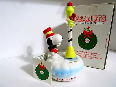 Snoopy Peanuts Charlie Brown Willitts Vintage Ceramic Music Box Motion 1988 • $54.99