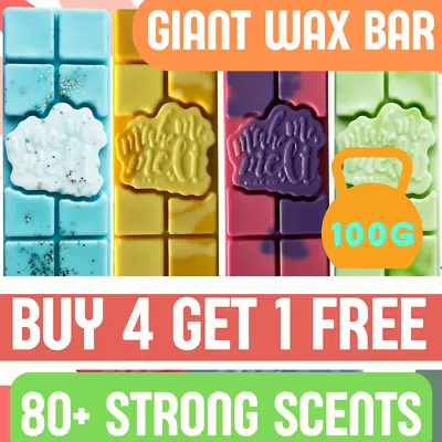 Hand-Poured Giant 100g Wax Melt Bars - Buy 4 Get 1 FREE - Long Strong Aroma • £4.95